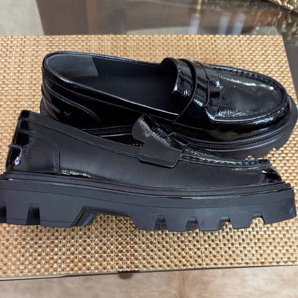 Rag & Bone Black Crackled Patent Leather Loafers EUR 39 US 9 NEW - Picture 2 of 7
